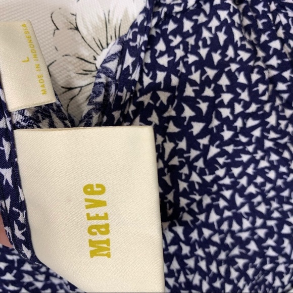 Maeve Anthropologie Blue Geometric Crop Top Large - Picture 5 of 6